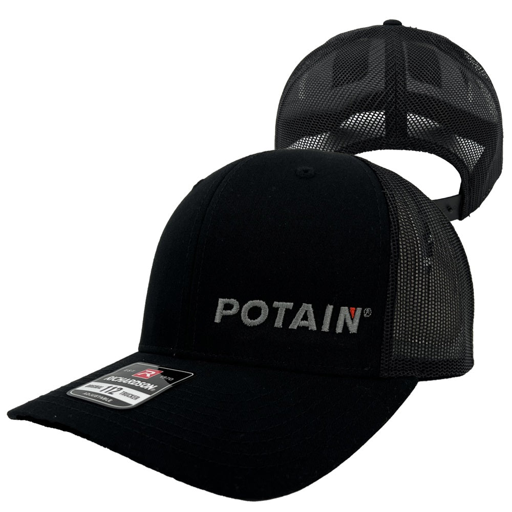 Potain Richardson Black Mesh Back Trucker Cap