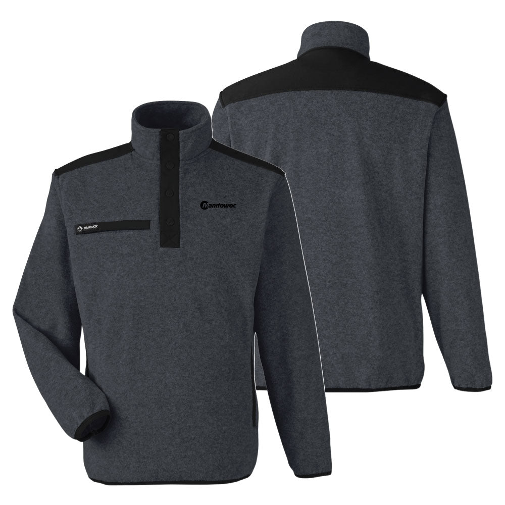 Manitowoc Mens Dri Duck Ranger Melange Fleece Pullover