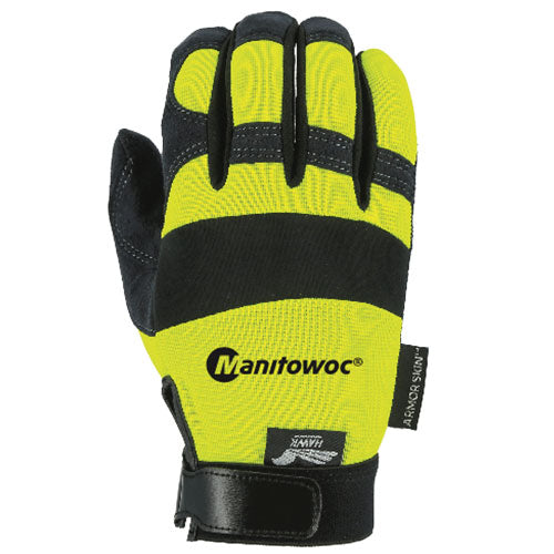 Manitowoc Armor Skin Hi Vis Mechanic Gloves