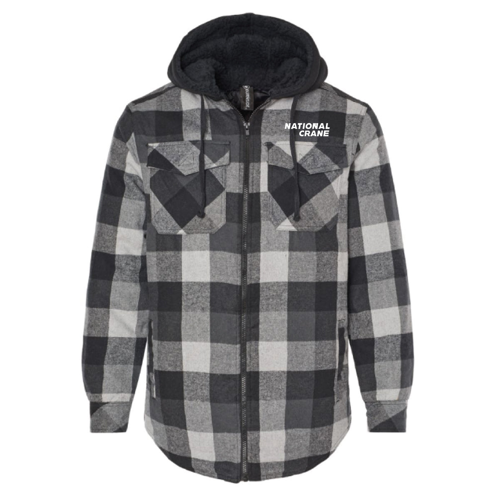 Men's Quilted Flannel Hooded Jacket-National Crane